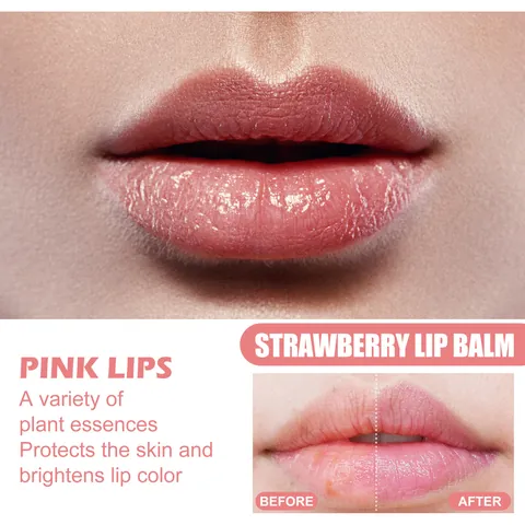 EELHOE Moisturizing Lip Mask Honey Strawberry Extract Hydrating Lip Balm Fades Lip Lines Sleeping Mask For Lip Care Women