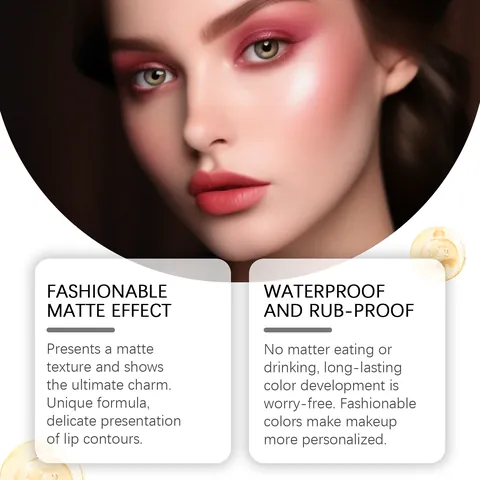 Zephoco Matt Peel Off Lippen-Tattoo Langanhaltend Wasserfest Rot Lip Glaze Feuchtigkeitsspendend Damen Make-up