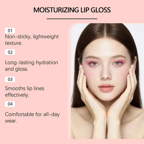 Zephoco Moisturizing Lip Gloss Stick High Shine Non-Sticky Plumping Lip Balm Long Lasting Watery Lip Glaze For Women Makeup