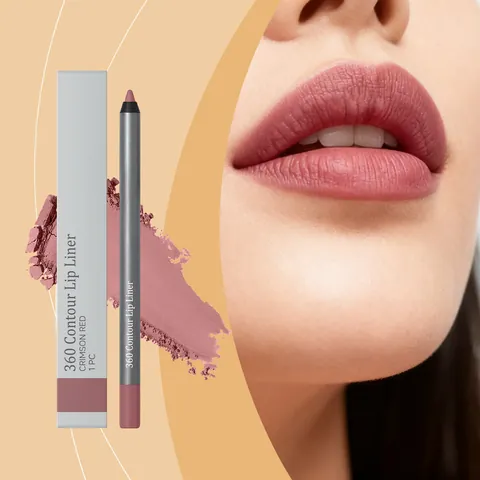 Karmesinrot Wasserdicht Matt Lippenkonturenstift Langanhaltend Lippen Make-up Stift Vielseitig Wischfest Kosmetik Damen