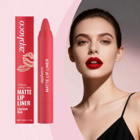 Zephoco Matte Lippenkonturenstift Lippenstiftrot Wasserdicht Langanhaltend Velvet Foggy Lippen Make-up Stift Damen Kosmetik