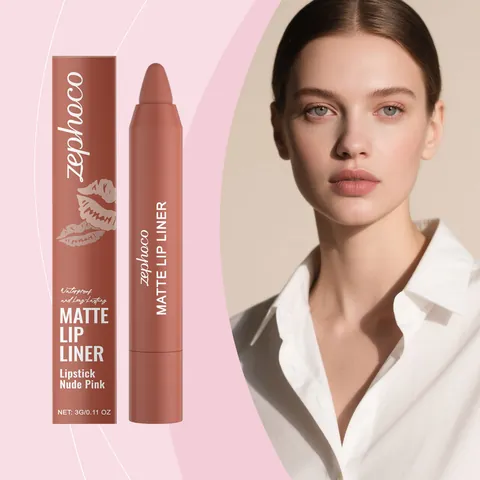 Zephoco Matte Lippenkonturenstift Nude Pink Wasserfest Langanhaltend Präziser Lippenstift Für Natürliche Professionelle Make-up-Ergebnisse