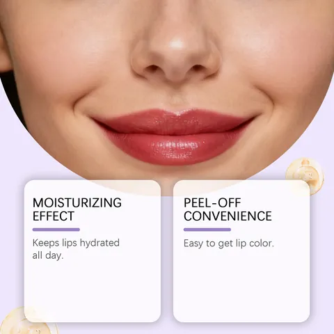 Peel-Off Lip Gloss Color-Changing Moisturizing Natural Red Lip Tint Liquid Lip Stain Long Lasting Smooth Lip Makeup For Women