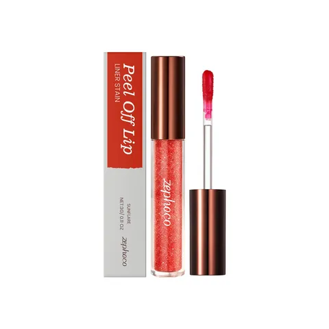 Zephoco Peel Off Lip Liner Stain Sunflare Shimmer Long Lasting Non Stick Lip Gloss Natural Smooth Plumping Liquid Lipstick