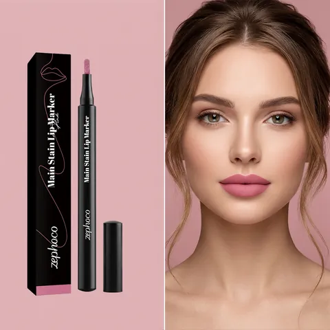 Zephoco Langanhaltender Rosa Lippenkonturenstift Matt Lip Marker Glatte Anwendung Wasserfest Wischfest Lippenkontur Für Damen