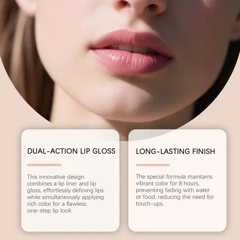 Zephoco Double Ended Mirror Lip Glaze Series Hydrating Lipstick And Gloss Waterproof Long Lasting Shiny Makeup For Women