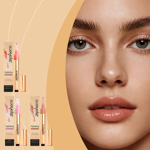 Zephoco Hydrating Lip Plumper Pen Langanhaltendes Glänzendes Lipgloss Wasserfestes Feuchtigkeitsspendendes Lippen Make-up Für Damen