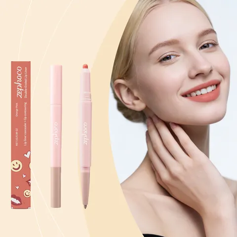 Zephoco Doppelendiger Lippenkonturenstift Und Abdeckstift Orangerosa Matt Lippenkontur Schattierungsstift Für Damen
