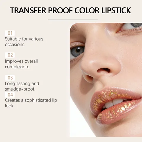Lápiz Labial de Cambio de Color de Lámina de Oro Hidratante Bálsamo Labial de Larga Duración Maquillage Mujer