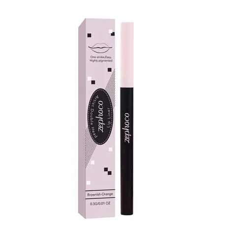 Zephoco Artist Doppelendiger Matte Lippenkonturenstift Braun-Orange Glatt Wasserdicht Definierendes Lippen-Make-up Für Damen