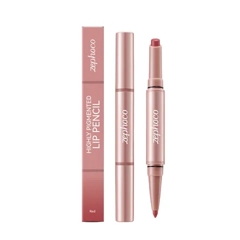 Doppelendiger Matte Lippenkonturenstift Und Lippenstift Hochpigmentiertes Rot Langanhaltender Feuchtigkeitsspendender Natürlicher Lippenstift