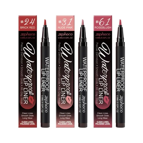 Zephoco Wasserdicht Flüssig Lippenkonturenstift Langanhaltend Natürlich Pigmentiert Präzise Kontur Glatt Lippen Make-up Stift Für Damen Täglich
