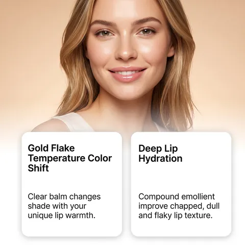 Lápiz Labial que Cambia de Color con la Temperatura Lámina de Oro Bálsamo Labial Hidratante de Larga Duración para Mujer Maquillaje Diario