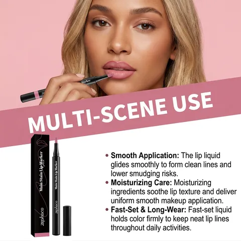 Zephoco Langanhaltender Rosa Lippenkonturenstift Matt Lip Marker Glatte Anwendung Wasserfest Wischfest Lippenkontur Für Damen