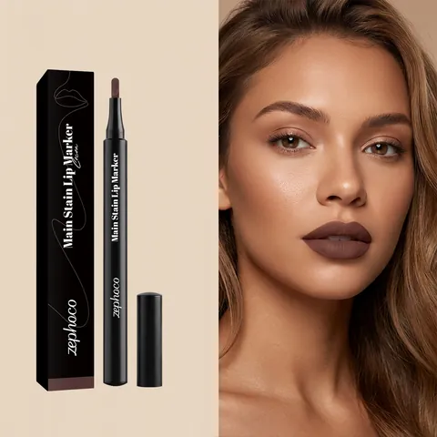 Zephoco Matte Lippenkonturenstift Langanhaltend Wasserfest Lip Marker Kakao Farbe Lippen Konturierung Damen Makeup Tool