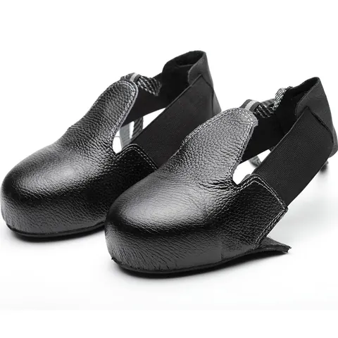 Couvre-chaussures de Sécurité Professionnels en Cuir avec Embout en Acier Anti-écrasement pour Visiteurs d'Atelier Industriel