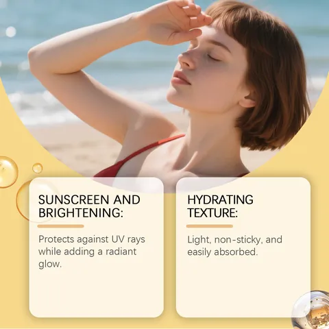 EELHOE Body Glow Oil SPF 30 Shimmering Waterproof Sunscreen Shimmer Oil For Radiant Hydrating Skin Summer Beach Party Women Beauty
