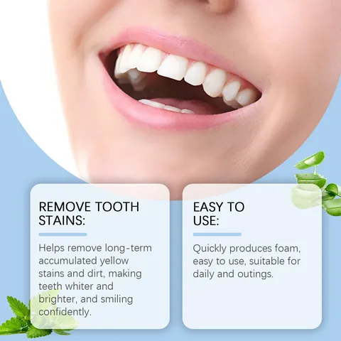 Tablettes de Dentifrice à la Menthe Oralhoe Anti-Plaque Blanchiment Nettoyage des Dents Haleine Fraîche Sans Fluor Portable pour Voyage