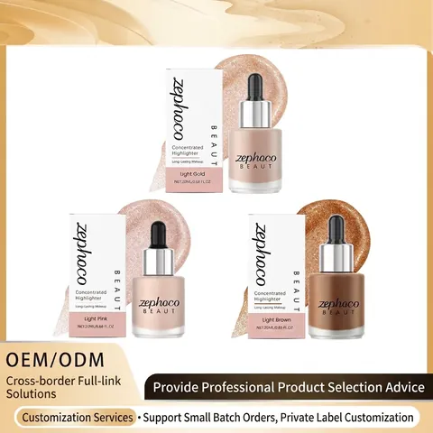 Zephoco Concentrated Liquid Highlighter For Face Body Radiant Shimmer Glow Long Lasting Hydrating Stereoscopic Makeup