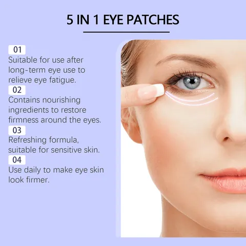 Mascarilla Reafirmante para Ojos HOYGI con Extracto de Beta-Glucano y Reishi Hidratante Parches para Ojos 60 Piezas Cuidado de Ojos Mujer
