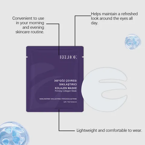 EELHOE Máscara de Ojos de Colágeno Reafirmante Parches Hidratantes Para Ojeras Bolsas Suaviza Líneas Finas Cuidado de la Piel Diario