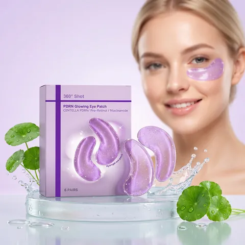 Glowing Hydrating Eye Patch PDRN Niacinamide Pro-Retinol Eye Care Masks Hydrogel Glitter Purple Eye Patches For Women