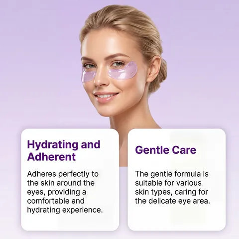 Glowing Hydrating Eye Patch PDRN Niacinamide Pro-Retinol Eye Care Masks Hydrogel Glitter Purple Eye Patches For Women
