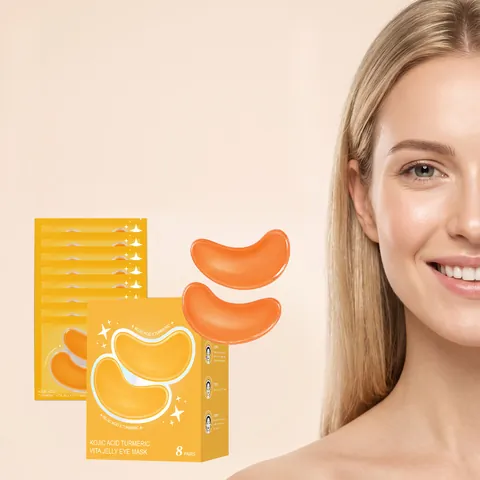 Mascarilla de Gelatina para Ojos con Cúrcuma y Ácido Kójico Hidratante Iluminadora Parches de Gel para el Cuidado de la Piel