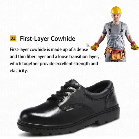 Herren Sicherheitsschuhe Rindsleder Stahlkappe Schlagfest Atmungsaktiv Arbeitsstiefel Industrielle Isolierung Schutzschuhe