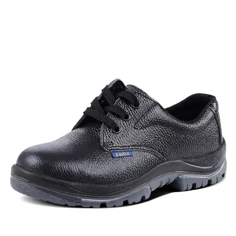Saina Men Cowhide Leather Safety Shoes Steel Toe Work Boots Smash-Proof Puncture-Resistant Electrical Insulated Footwear