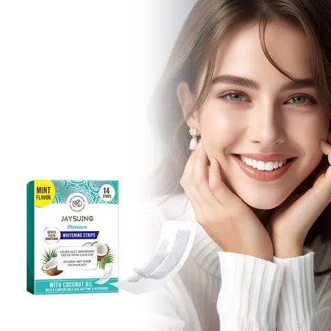 Professional Teeth Whitening Strips Coconut Oil Mint Flavor Gentle Stain Removal Brightening Oral Care For Adults Daily Home Travel