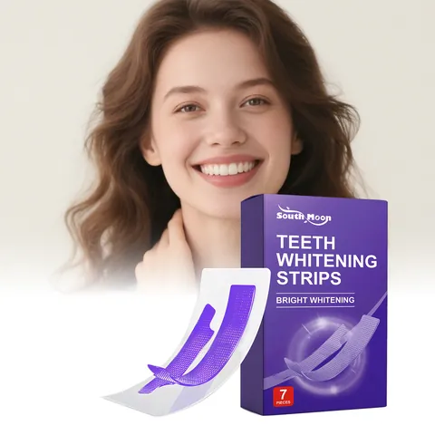 SOUTH MOON Purple Teeth Whitening Strips Professional Stain Removal Daily Dental Care Fresh Breath Peppermint Flavor Strips For Adults
