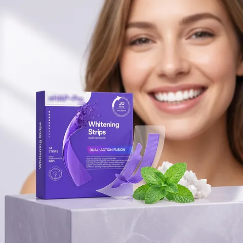 Purple Teeth Whitening Strips Cedar Mint Flavor PAP Formula 14 Strips Professional Dental Care Kit For Adults