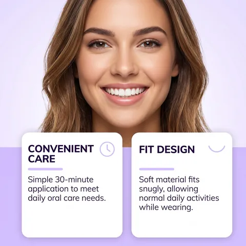 Purple Tooth Whitening Strips Colour Correction Technology PAP+ Non-Slip Instant Brightening Dental Care Strips For Adults Confident Smile