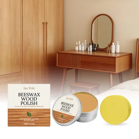 Jue Fish Beeswax Wood Polish Furniture Care Seasoning Wax With Sponge Kit For Kitchen Home Professional Surface Restoration Shine