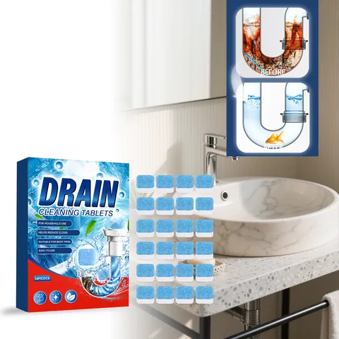 Blue Drain Cleaning Tablets Strong Deodorizing Pipe Unclogger For Kitchen Sink Bathroom Toilet Sewer Clog Remover Cleaner