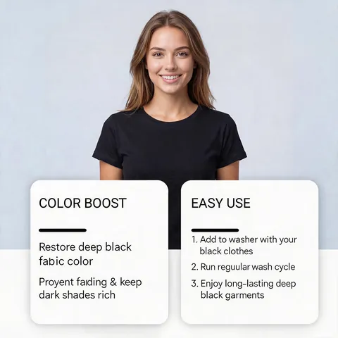 Black Garment Darkening Laundry Sheets Color Restoration Fabric Care Tablets Machine Washable Dark Clothes Repair Sheets
