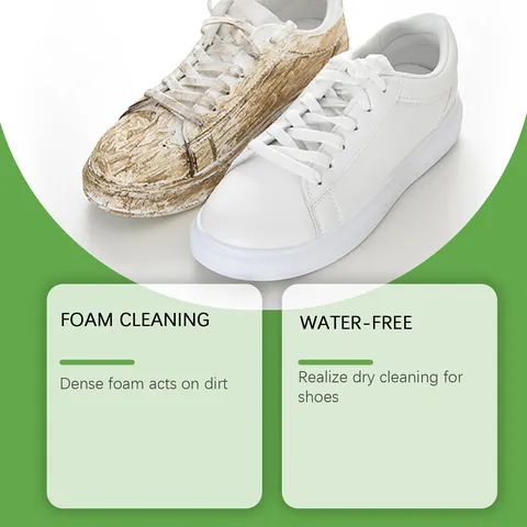 Waterless White Shoe Foam Cleaner Portable Deep Stain Removal Nursing Agent With Integrated Brush Head For Leather Sneaker