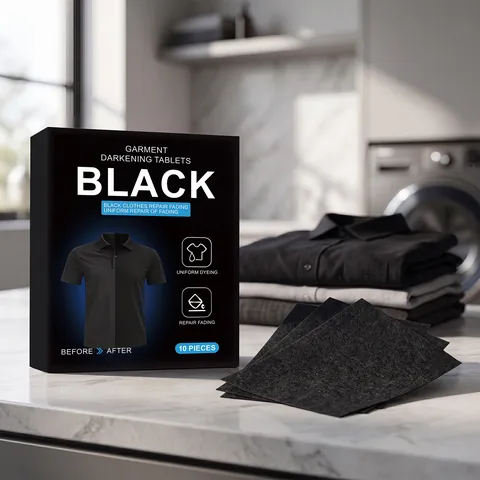 Black Garment Darkening Laundry Sheets Color Restoration Fabric Care Tablets Machine Washable Dark Clothes Repair Sheets