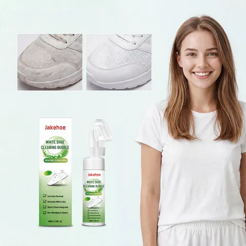 Waterless White Shoe Foam Cleaner Portable Deep Stain Removal Nursing Agent With Integrated Brush Head For Leather Sneaker