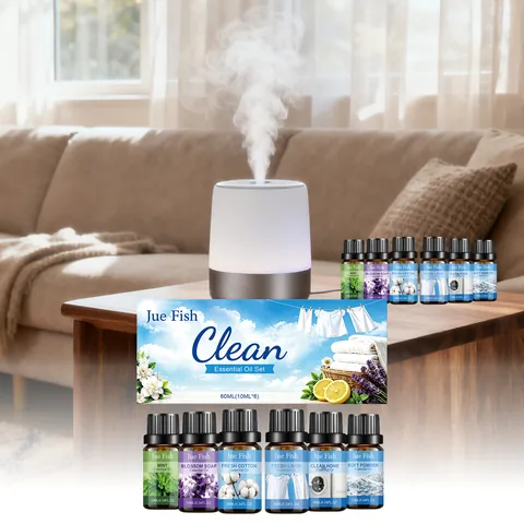 Juego de Aceites Esenciales para Lavandería 6 Aromas 60ml Extractos de Plantas Fragancia Natural Cuidado de la Ropa