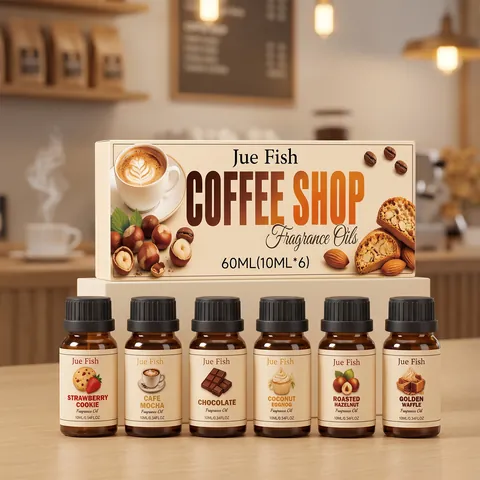 Coffee Shop Aroma Essential Oil Collection For Diffuser Candle Making Home Fragrance Gift Box Multicolored Scents
