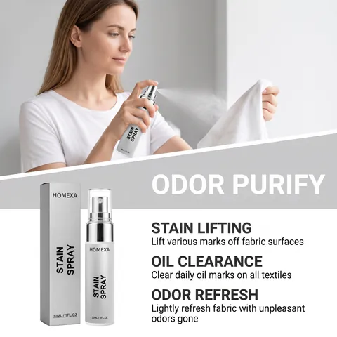HOMEXA Fabric Stain Remover Spray For Clothes Portable Fabric Cleaner Odor Purify For Wine Grass Oil Stains Daily Essentials