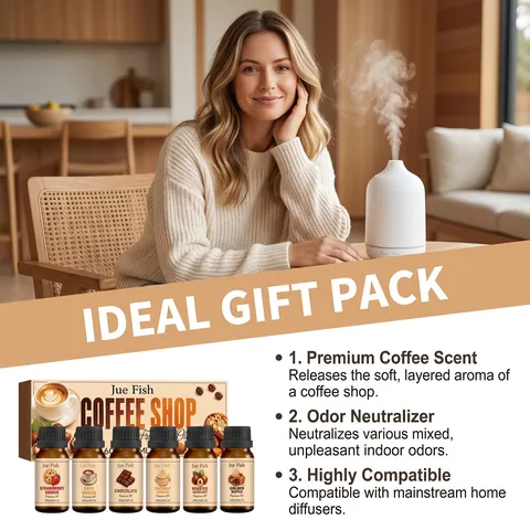 Coffee Shop Aroma Essential Oil Collection For Diffuser Candle Making Home Fragrance Gift Box Multicolored Scents
