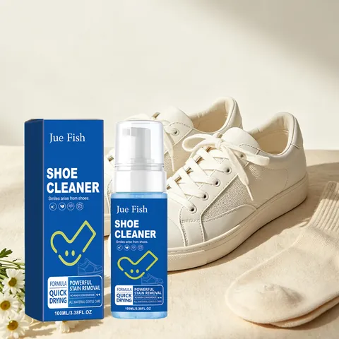 Jue Fish Shoe Cleaner Foam Quick Drying Formula Stain Remover Whitening Care For Sneakers Leather Canvas No-Wash Cleaning Agent