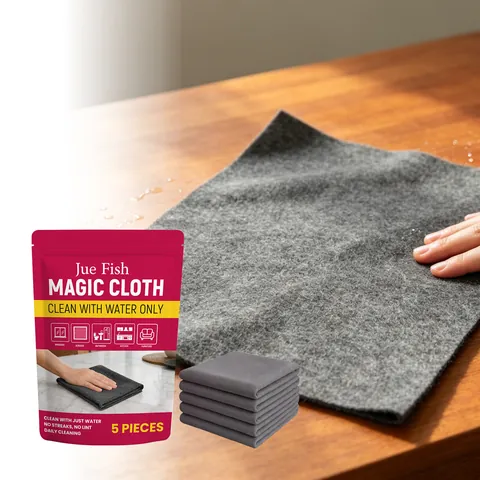 Jue Fish Magic Cloth Multipurpose Microfiber Cleaning Cloth For Windows Screens Kitchen Bathroom Grey Absorbent Lint Free Cleaning Rag