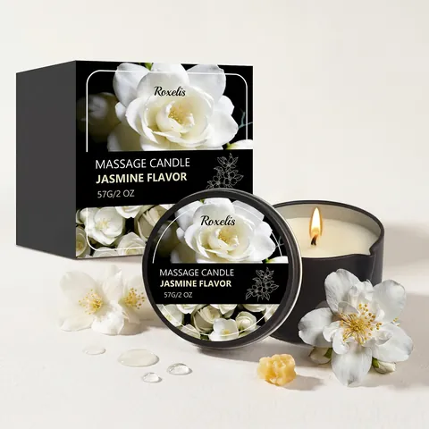 Jasmine Essential Oil Massage Candle Natural Soy Wax And Beeswax Aromatherapy Candle For Skin Care Home Fragrance Gift