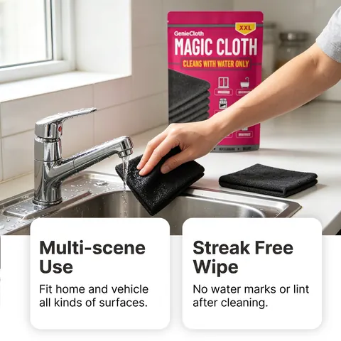 Chiffon de Nettoyage Magique en Microfibre Multi-usages Lingettes Réutilisables Sans Traces Pour Verre Salle de Bain Cuisine Meubles Écran