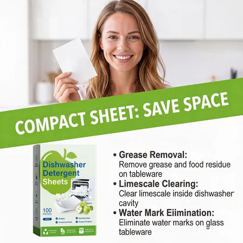 Apple Scent Dishwasher Deep Cleaning Tablets Deodorizing Descaler Eco-Friendly Plant-Based Formula for All Dishwashers