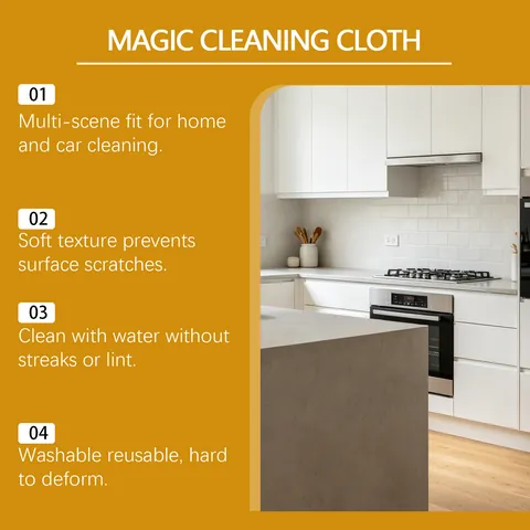Magic Cleaning Cloth Microfiber Reusable Cleaning Towel Streak Free Lint Free For Household Kitchen Glass Mirrors Surfaces